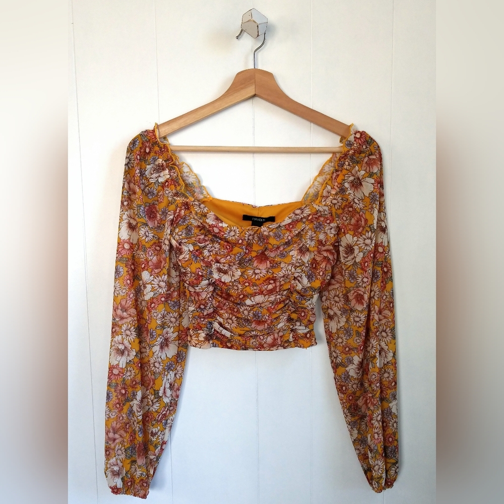 ☆ F21 Yellow Floral Blouse